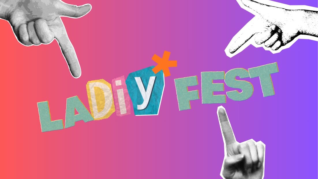 3 Hände zeigen auf den Schriftzug laDIY*fest